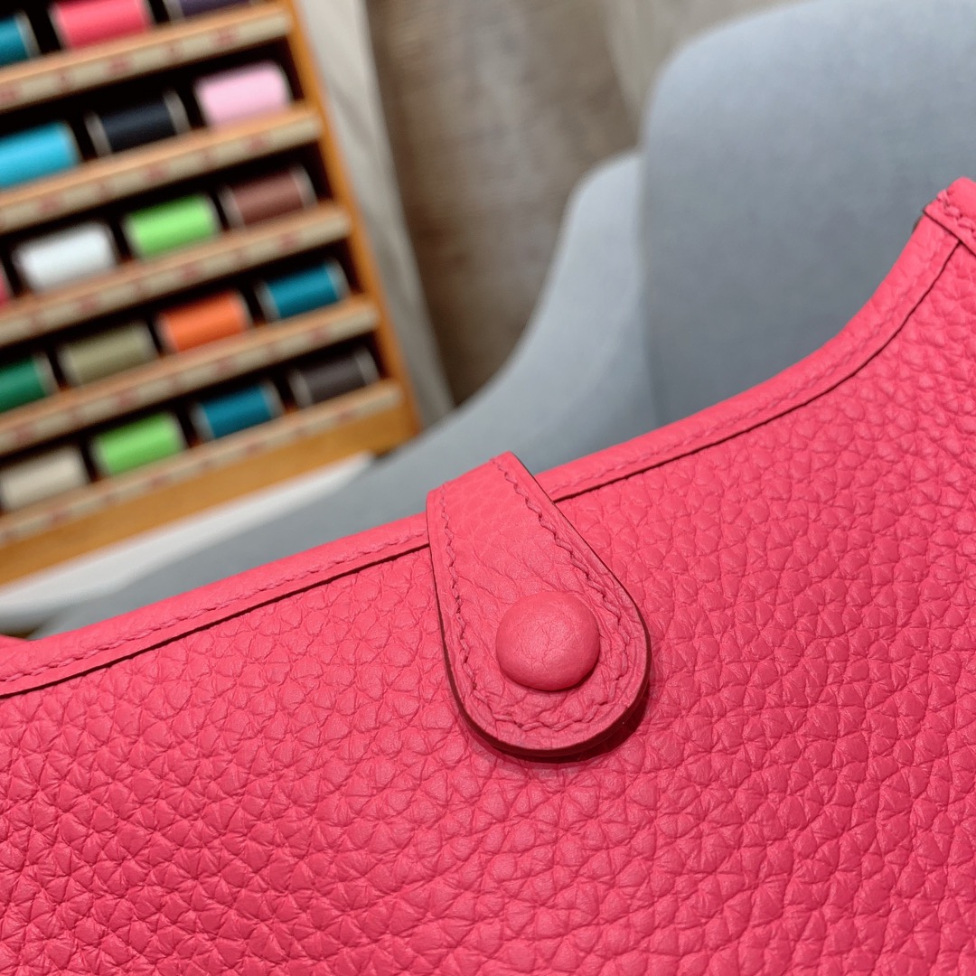 에르메스 미니 에블린16 립스틱 핑크 금장 끌레망스 가죽